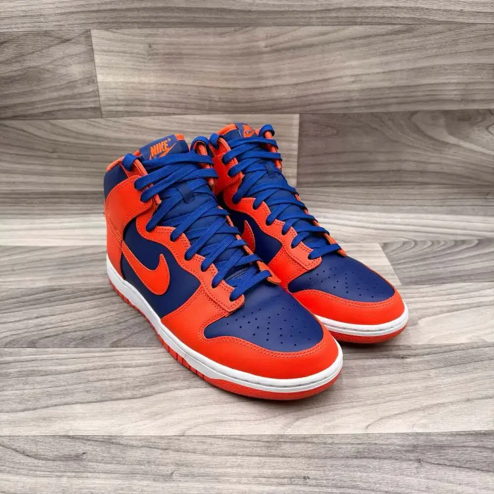 Nike Dunk High Retro 'Knicks' Men's Shoes Orange-Deep Royal DD1399-800
